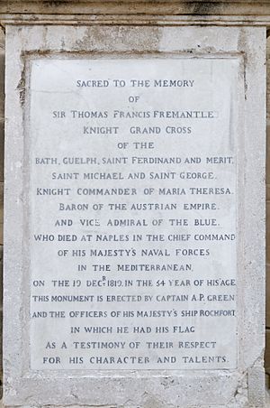 Monument to Sir Thomas Francis Fremantle Upper Barrakka Gardens