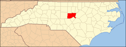 North Carolina Map Highlighting Chatham County.PNG