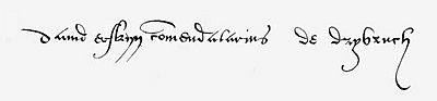 Signature of David Erskine of Dryburgh