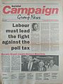 Socialist Campaign Group News Frontpage from March 1990