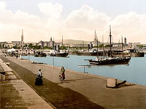 The harbour in Kingstown, Co. Dublin, Ireland, in about 1895 - Option 2