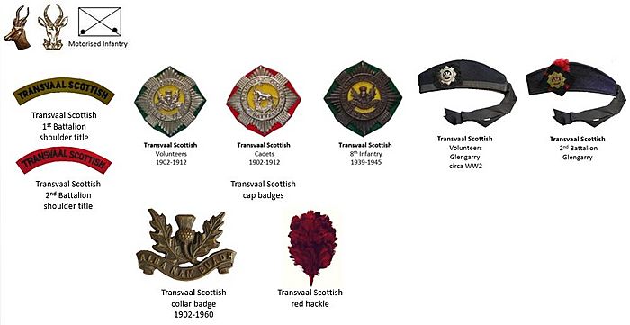 UDF and SADF era Transvaal Scottish insignia