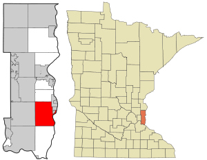 Location of the city of Aftonwithin Washington County, Minnesota