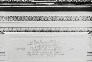 Adams's blessing was carved into the state dining room mantel in 1945