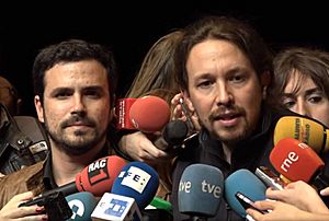 Alberto Garzón y Pablo Iglesias 2016 (cropped)