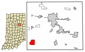 Location of Point Isabel in Grant County, Indiana.
