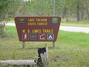 Lake Talquin State Forest W.D. Lines Trails Entrance Sign