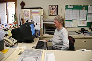 Secretary at work