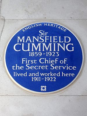 Sir Mansfield Cumming 1859-1923 First Chief of the Secret Service lived and worked here 1911-1922
