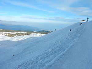 Skiing Etna nord , slope anfiteatro