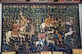 Stag hunt, Franco-Flemish Gothic, mille-fleurs tapestry, woven c. 1500 AD - Hearst Castle - DSC06346