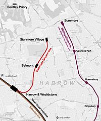 Stanmore branch line map