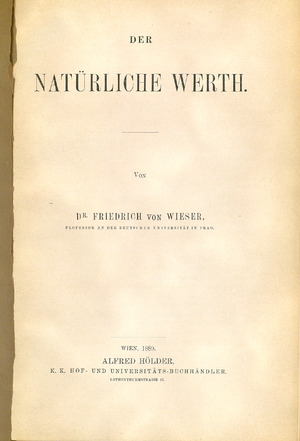 Wieser - Naturliche Werth, 1889 - 5754519