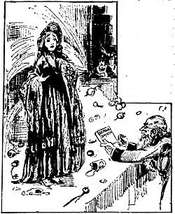 Fanciful drawing by Marguerite Martyn of Lucy Stone speaking