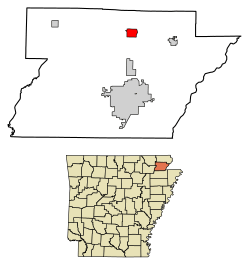 Location of Lafe in Greene County, Arkansas.