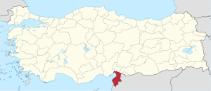 Location of Hatay Province in Turkey