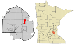 Location of the city of Crystalwithin Hennepin County, Minnesota