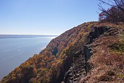 View of the Hudson River looking southward from Hook Mountain State Park.