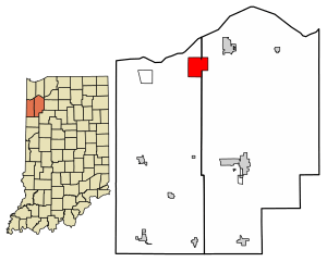 Location of Roselawn in Jasper County and Newton County, Indiana.