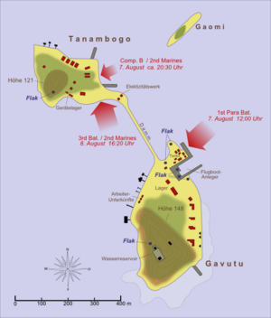 Karte - Gefechte um Gavutu-Tanambogo 1942