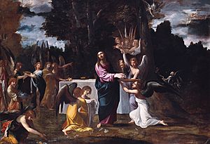 Ludovico Carracci - Christ in the Wilderness, Served by Angels - Google Art Project