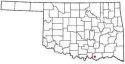 Location of Calera, Oklahoma