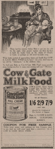 Radio Times - 1923-11-16 - p276 (Cow & Gate)