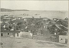A photograph of the town overlooking Nuevitas Bay, taken in the early 1900s.