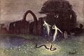 Will-o-the-wisp and snake by Hermann Hendrich 1823