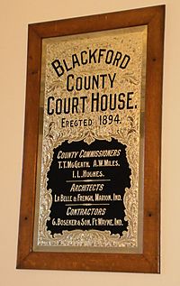 Blackford County Courthouse commemorative plaque