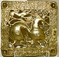 Gold scythian belt title from Mingachevir, Azerbaijan