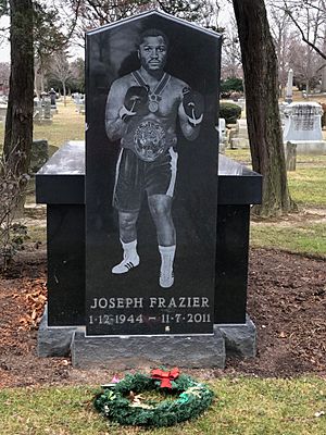 Headstone at grave of Joe Frazier