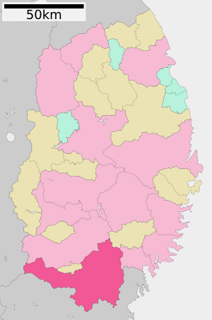 Location of Ichinoseki in Iwate Prefecture