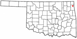 Location of Grove, Oklahoma