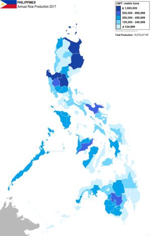 Philippine provinces Annual Rice Production 2015