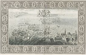 Spaanse Armada (29-31 juli), John Pine, Clement Lemprière, François Spiering, Hendrik Cornelisz. Vroom, RP-P-1987-34-16