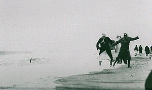 Bethany Beach boardwalk pre-1920 with surf