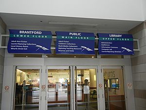 Brantford Public Library main entrance