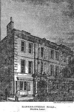 Brayley(1820) p2.019 - Haberdashers Hall, Maiden Lane