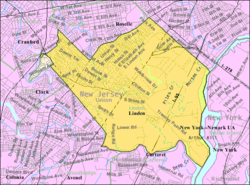 Census Bureau map of Linden, New Jersey