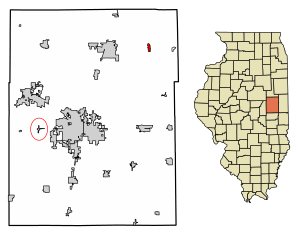 Location of Gifford in Champaign County, Illinois.