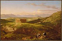 Cole Thomas The Temple of Segesta with the Artist Sketching 1843