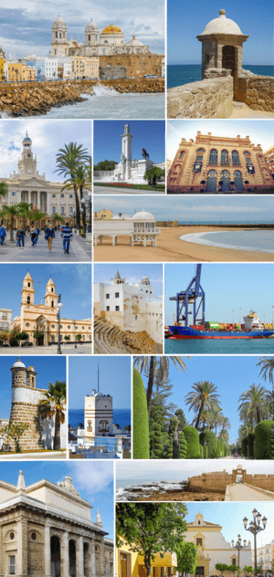 Collage de la ciudad de Cádiz, Andalucía, España