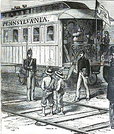 Gov Hartranft's Headquarters on a Car of the Pennsylvania Railroad, 1877