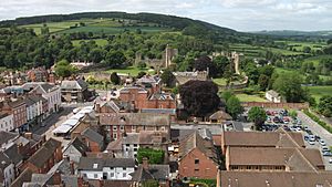 Ludlow Castle as seen from the tower of St.Laurence's Church