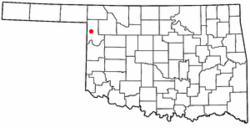 Location of Shattuck within Oklahoma
