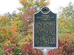 Omena Presbyterian Church (Michigan) historic marker