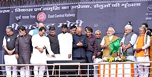 Prime Minister Narendra Modi unveils plaques for railway bridges in Bihar