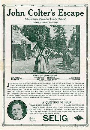 Release flier for JOHN COLTER'S ESCAPE, 1912