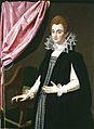 Scipione Pulzone - A trompe l'oeil portrait of a noblewoman, Maria de' Medici (?)